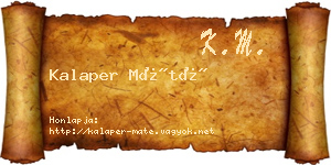 Kalaper Máté névjegykártya