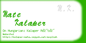 mate kalaper business card
